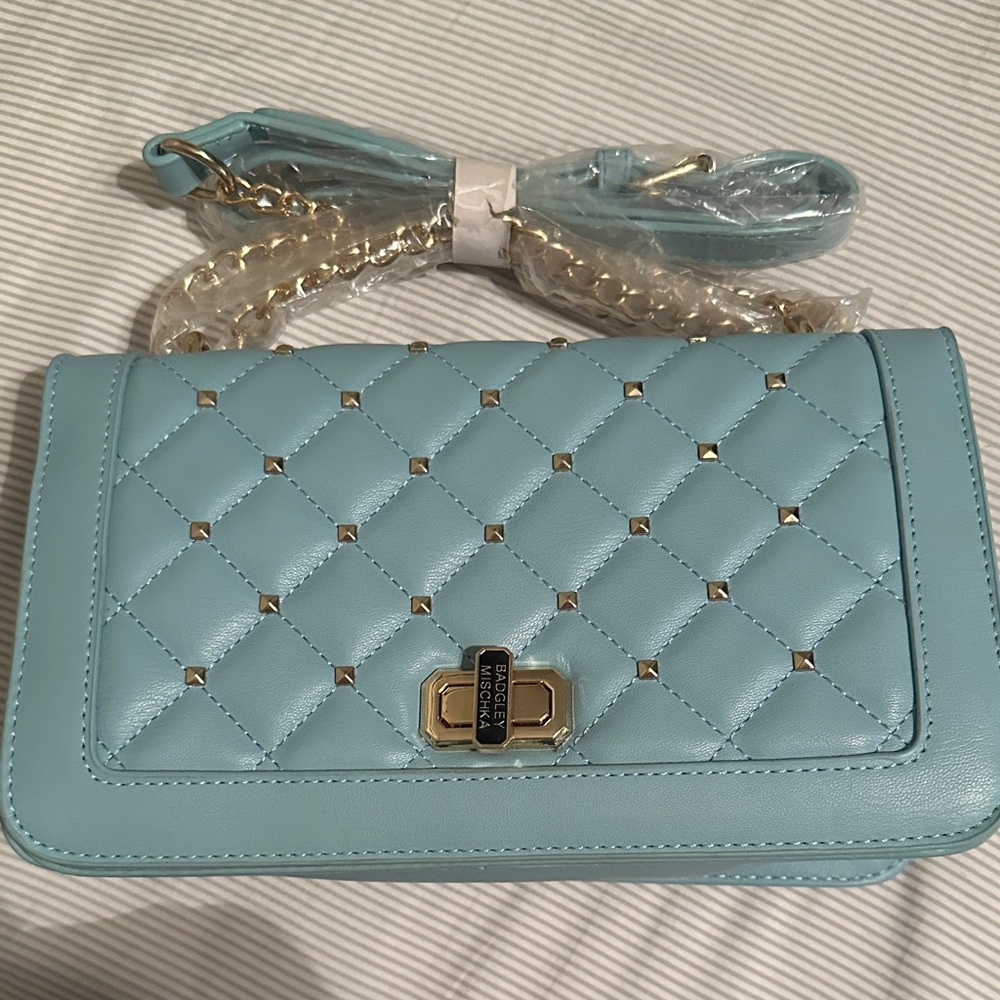 Badgley Mischka Blue Quilted Women's Bag